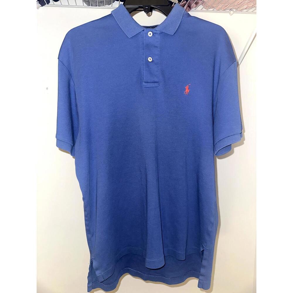 Polo by Ralph Lauren Classic Fit Blue Cotton Polo Shirt - Size M